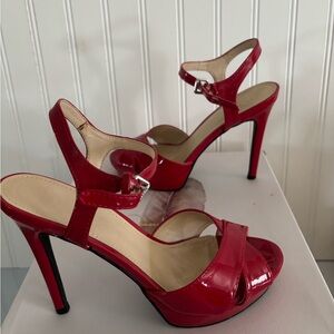 Jessica Simpson Red Patent Strappy Platform Heels